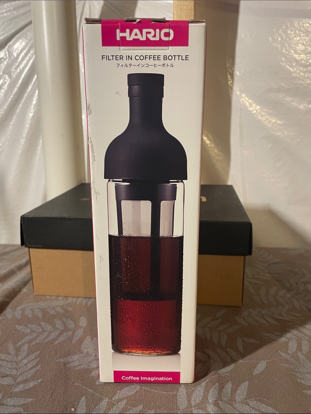 HARIO Black and Clear Filter-In Cold Brew Coffee Bottle